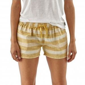 Patagonia Island Hemp Women's Baggies shorts, yellow stripe, medium